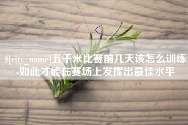 乳山五千米比赛前几天该怎么训练-如此才能在赛场上发挥出最佳水平