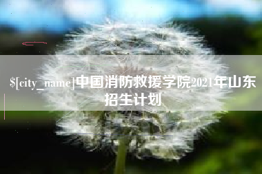 乳山中国消防救援学院2021年山东招生计划