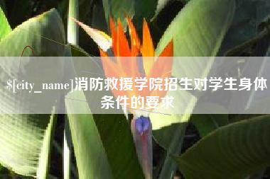 乳山消防救援学院招生对学生身体条件的要求