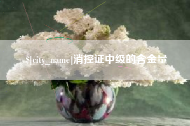 乳山消控证中级的含金量