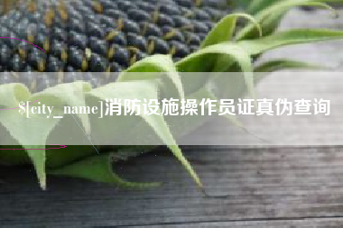 乳山消防设施操作员证真伪查询