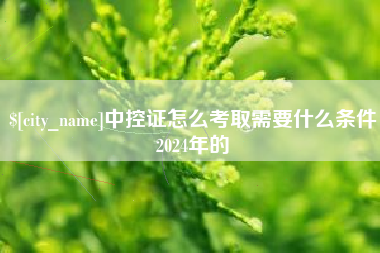 乳山中控证怎么考取需要什么条件2024年的