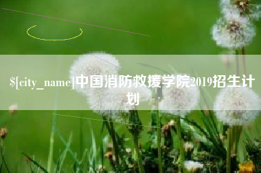 乳山中国消防救援学院2019招生计划